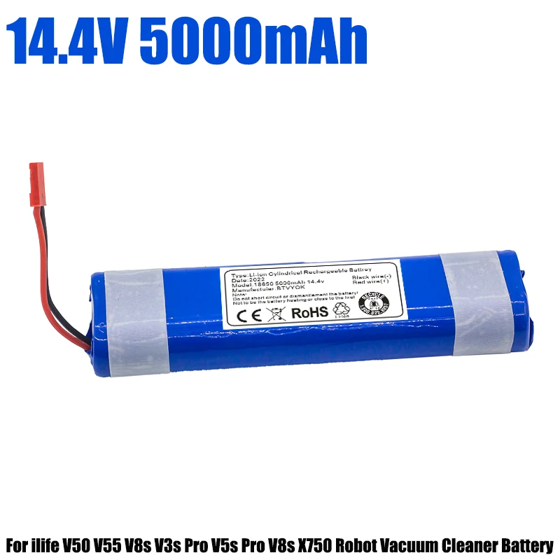 

14.4V 5000mAh Good Quality Battery For ILIFE V50 V55 V8s V3s Pro V5s Pro V8s X750 Robot Vacuum Cleaner Battery