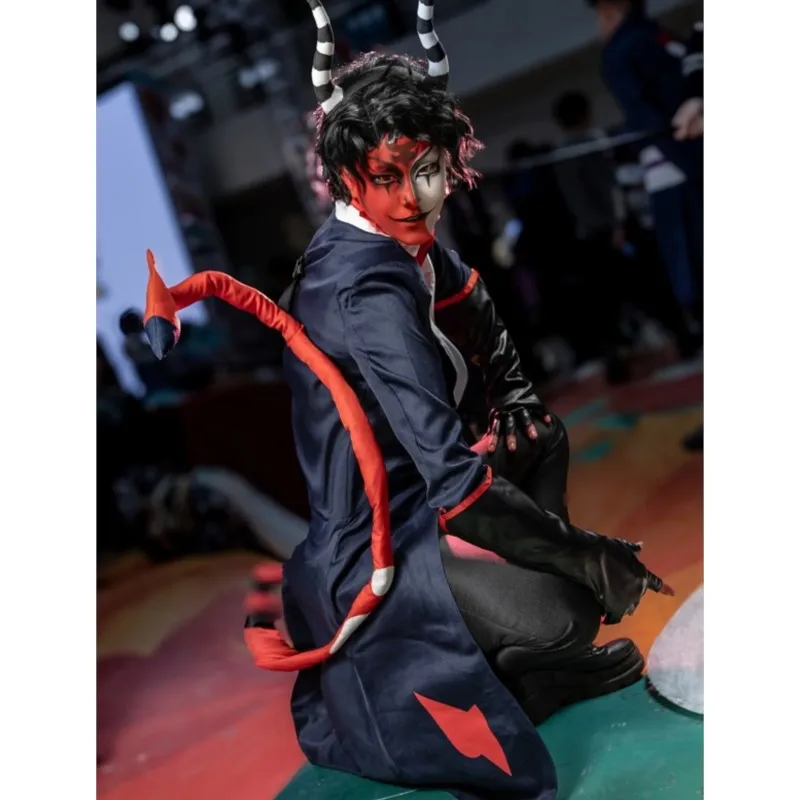 Fantasia de Cosplay Anime para Homens, Blitz Helluva, Cos Boss, Roupa Halloween, Luvas Cauda, Chapéu, Disfarce, Fatos, Masculino