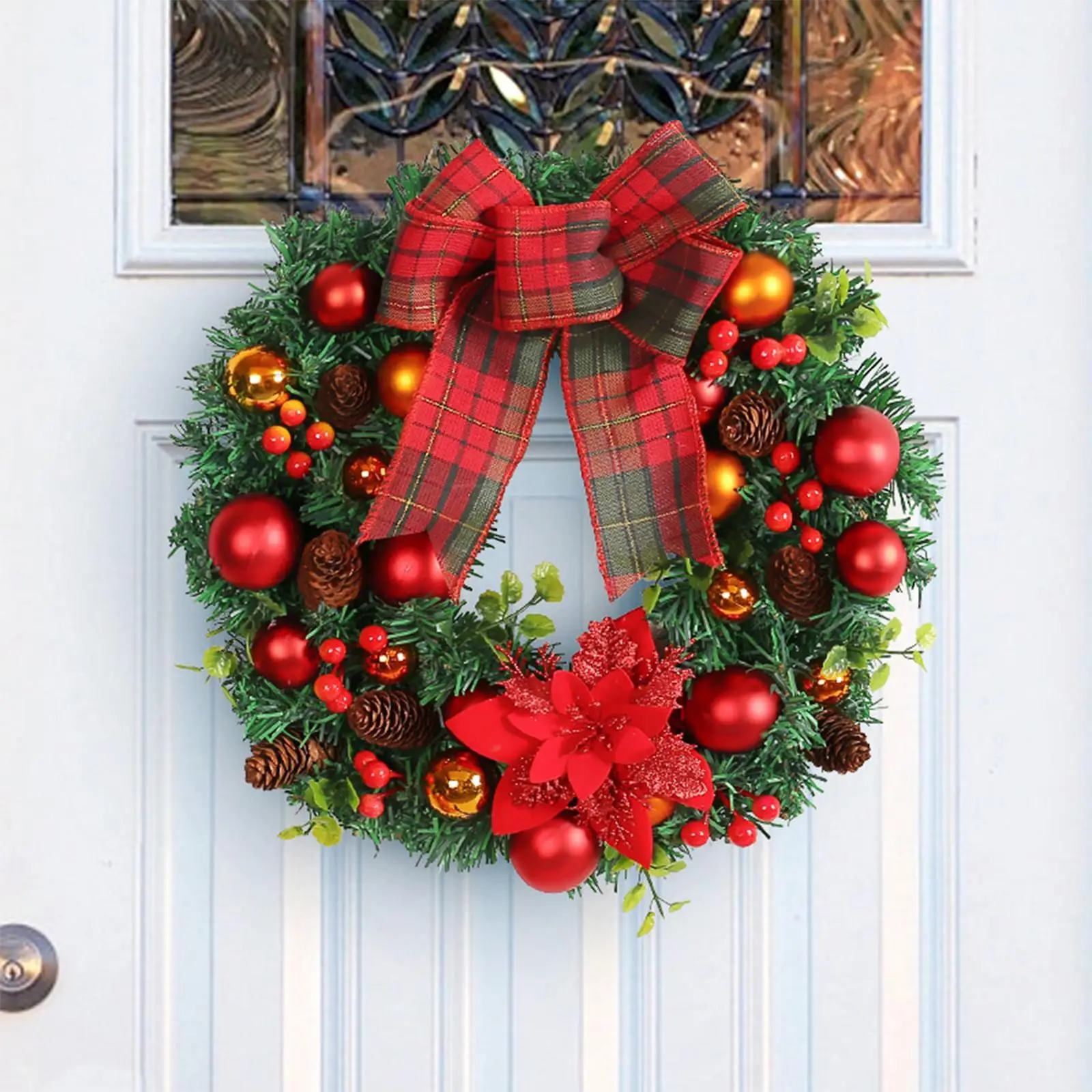 

Christmas Wreath Green Leaves Farmhouse Christmas Decorations Xmas Wreath for