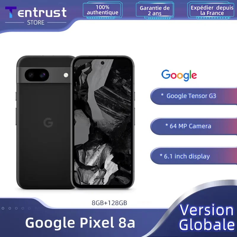 New Global Version Google Pixel 8a AI Smartphone Google Tensor G3 64 MP Quad PD Wide Camera 120Hz