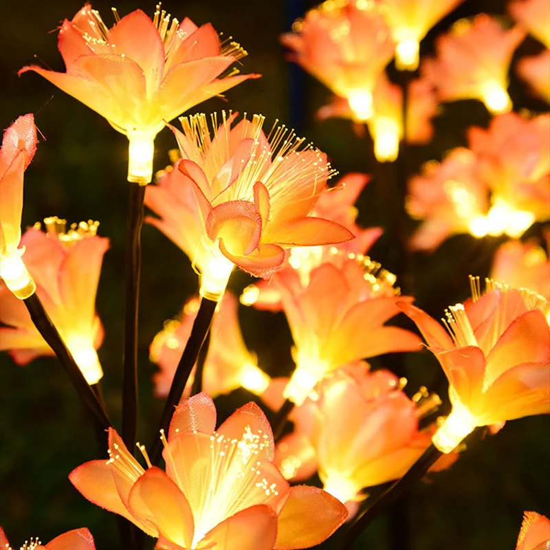 

Camellia simulation plant LED outdoor landscape lights, courtyard lights, lawn lights, solar charging Waterproof IP65 A2