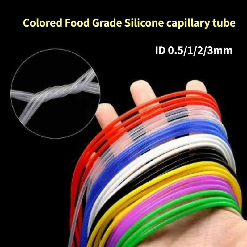 

2/4/10Meters Flexible Silicone Capillary Tube ID 0.5/1/2/3mm Colorful Soft Food Grade Tubing Drink Pipe Water Hose