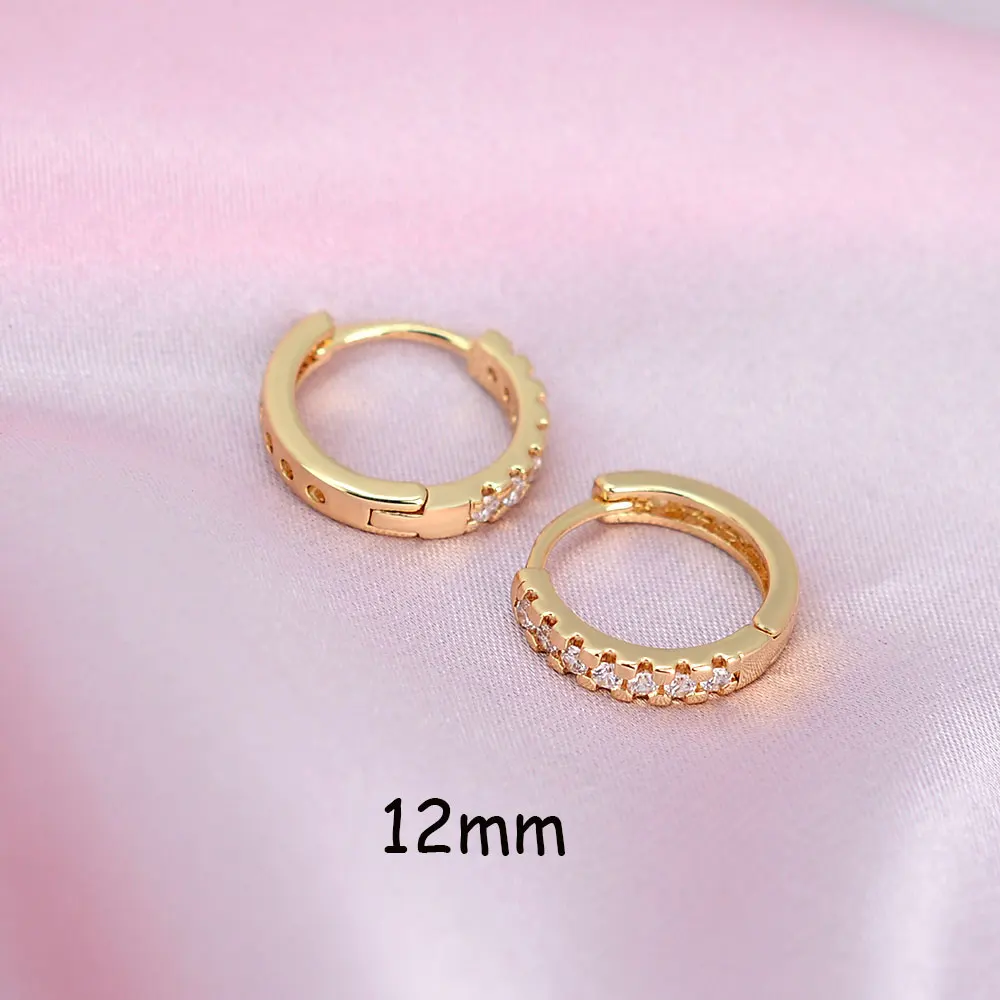 Rainbow CZ Huggies Hoop Earrings Girl Tiny Rings Cartilage Small Helix Piercing Tragus Conch Earlobe Circle Men Hoops Arete