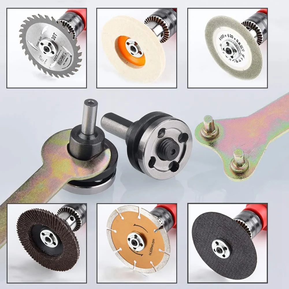 

LLCS-Drill Angle Grinder Adapter With Flange Nut Parts Set,3 Set Replacement Grinder Flange Nuts And Wrench Conversion Tool