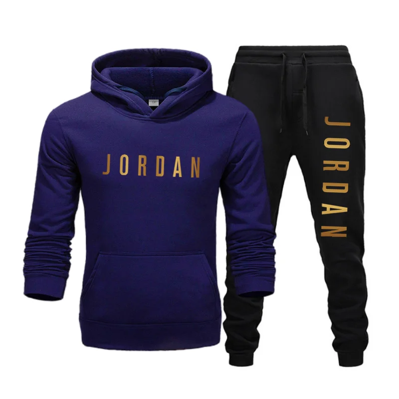 New Men's Fashion Casual Tracksuits Outdoor Fitness Jogging Hooded Sets Sports Luxury Hoodie + Pants Suit Clothing ﻿