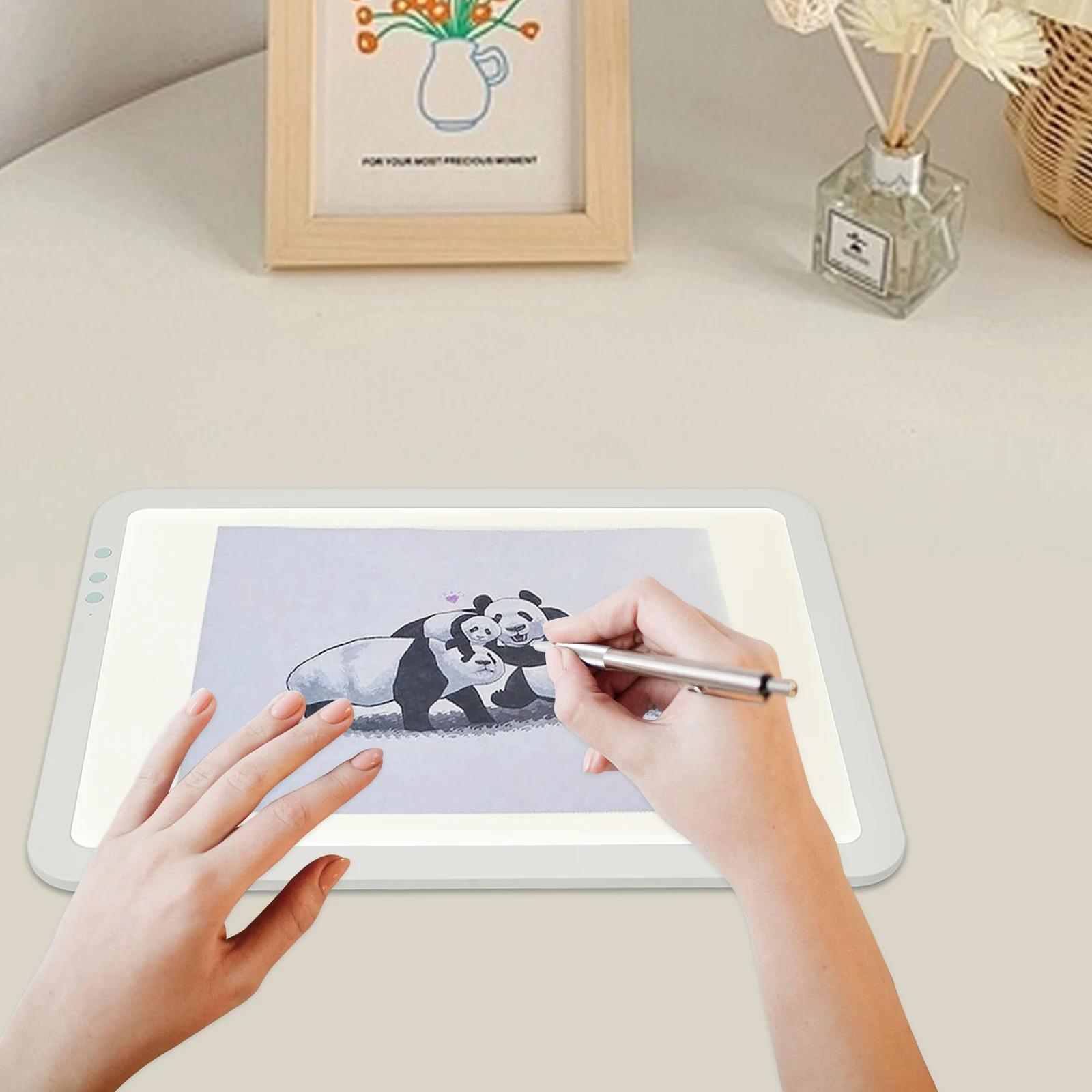 وسادة إضاءة LED مقاس A4/A3، لوحة تتبع قابلة لإعادة الشحن أخضر/أبيض، صندوق إضاءة رفيع للغاية للرسم الماسي، الرسوم المتحركة، الوشم 3 ألوان #1