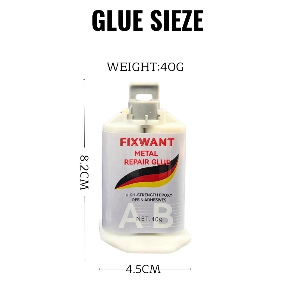 40g / 80g FIXWANT Metal Repair Glue with Putter Casting High Strength Bonding Sealant Weld Seam Agent Casting AB Adhesive