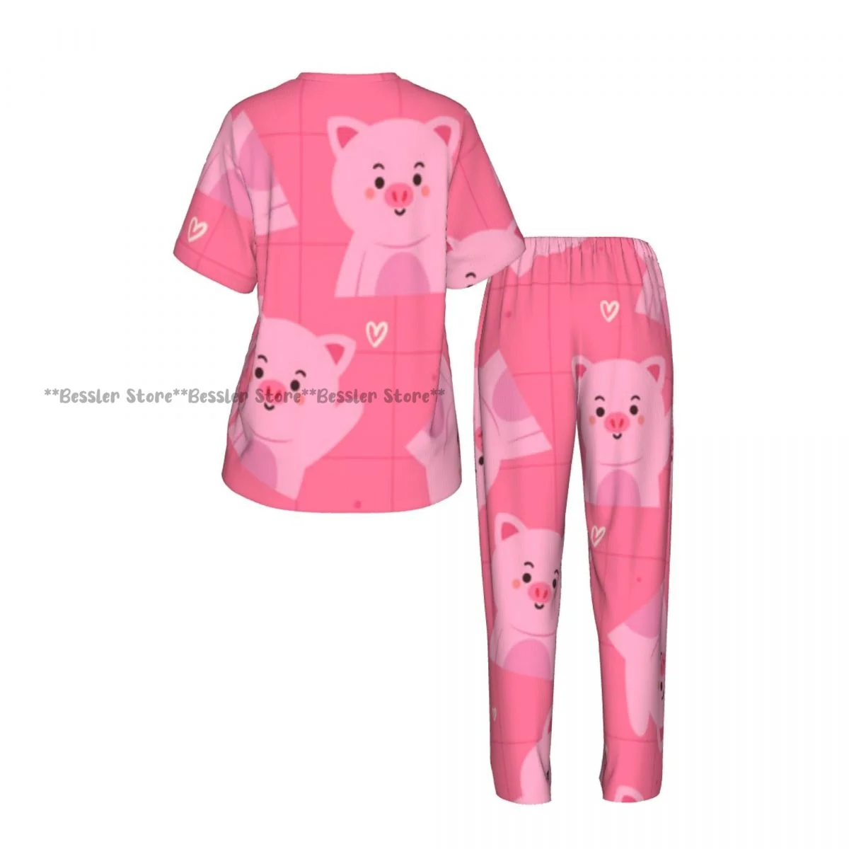 Pijama Damă Set Pantaloni Scurți Cartoon - close-up view