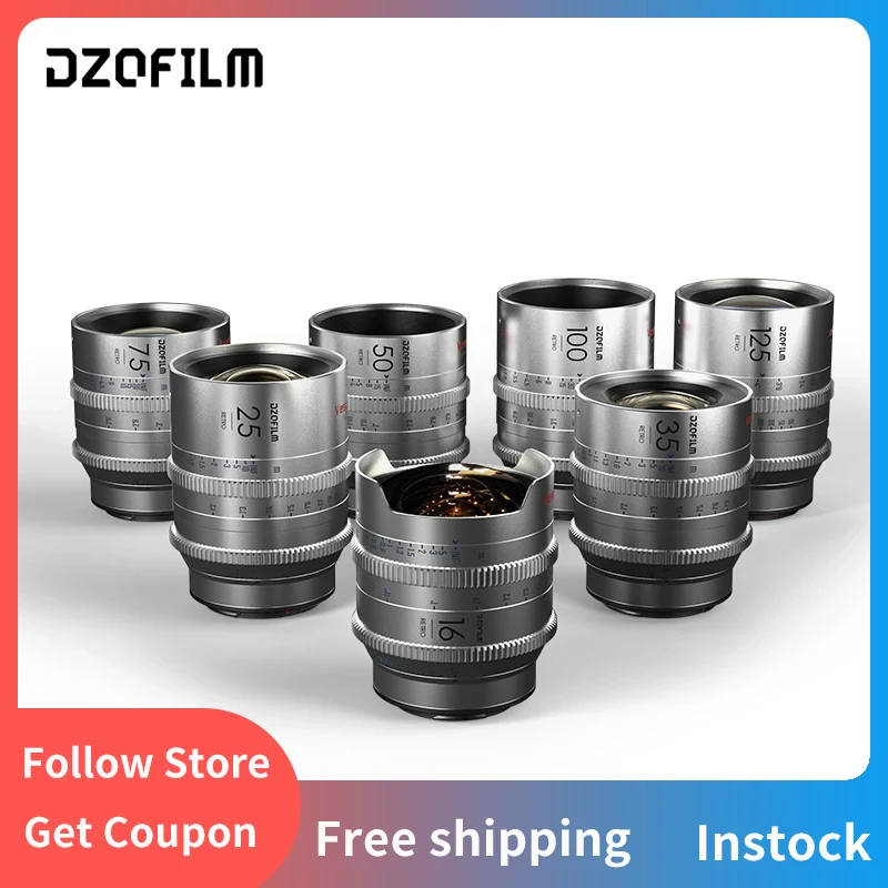 DZOFILM Vespid Retro Full-Frame Film 7-Lens Kit for Professional Film and Television Photography With PL/EF Mount