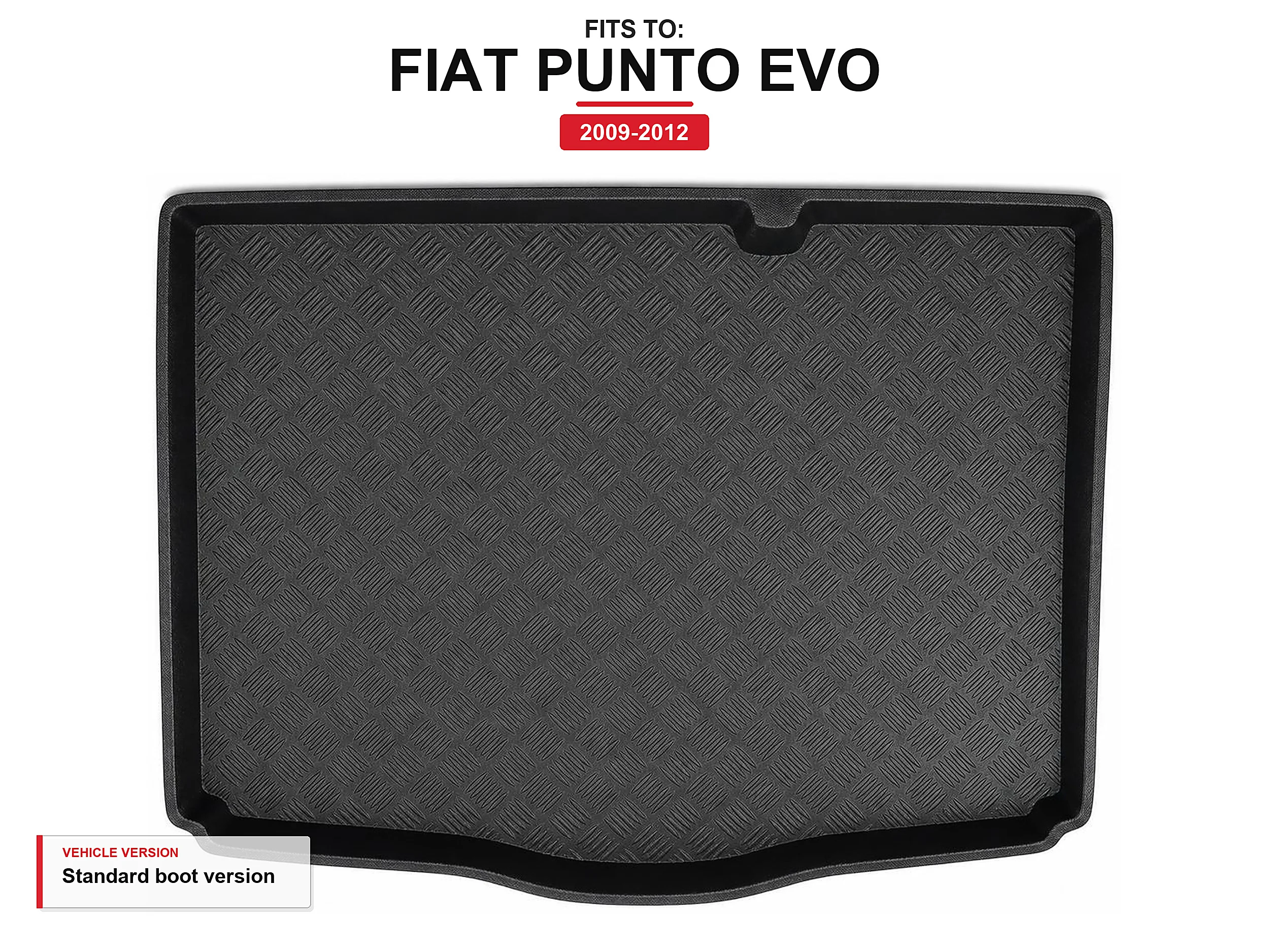 Kofferbakmat met rand voor: Fiat Punto Evo 2009-2012