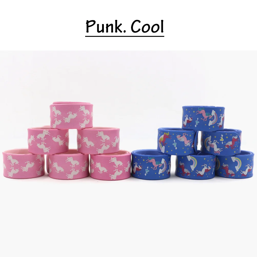 Bransoletka dla dzieci z wzorem jednorożca, różowa, silikonowa, zapinana na zatrzask, upominek na przyjęcie, dekoracja świąteczna dla dzieci, zabawny dodatek.