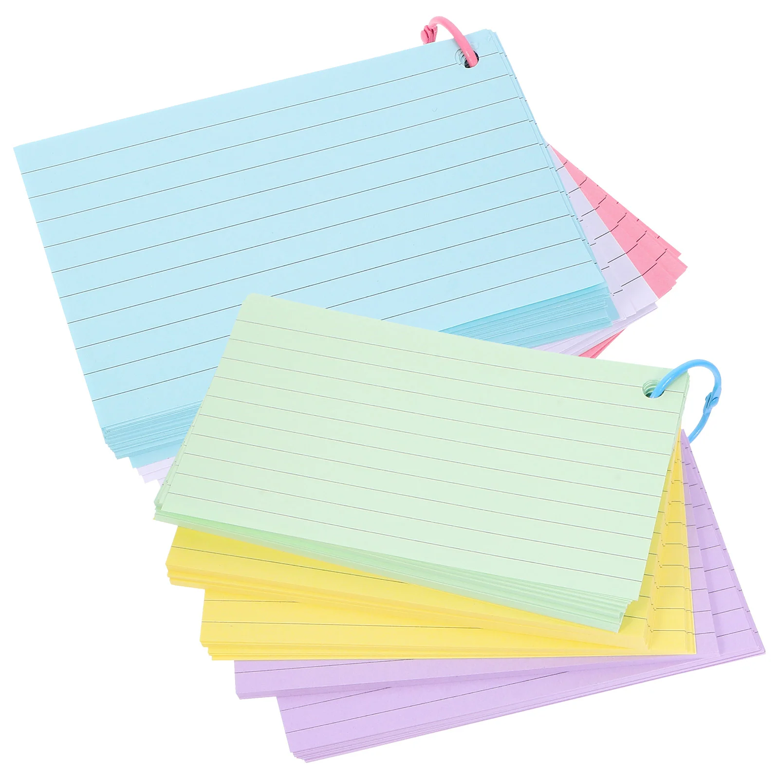 Notecards Index Notes Blank Pre Hole Punched Paper Flashcards with Binder Office