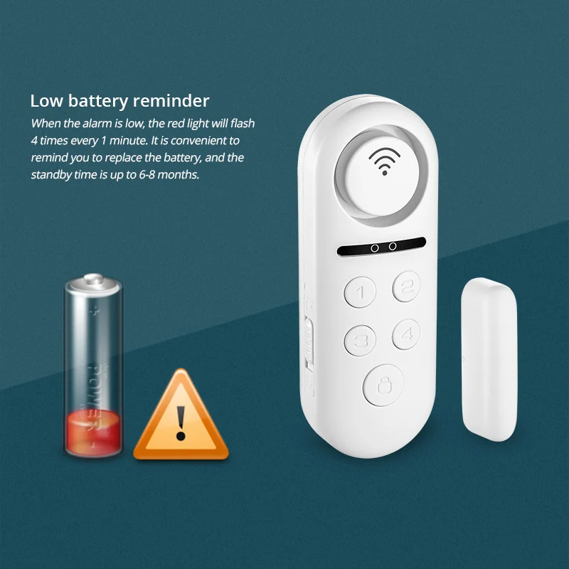 Security Protection Smart Home Tuya Alarm Motion Sensor Build-in Buzzle Wireless Magnetic Window Detector