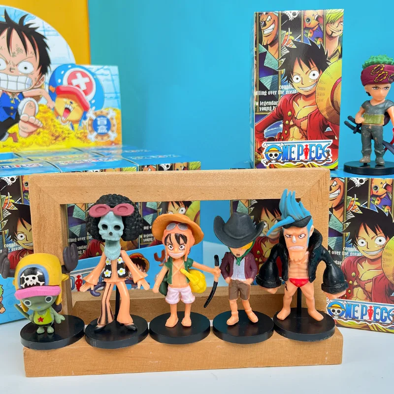 Nowa figurka Anime One Piece Blind Box Luffy Ornaments Model Garage Kit Kid Toy Gifts Children Surprise Box Birthday Statuary