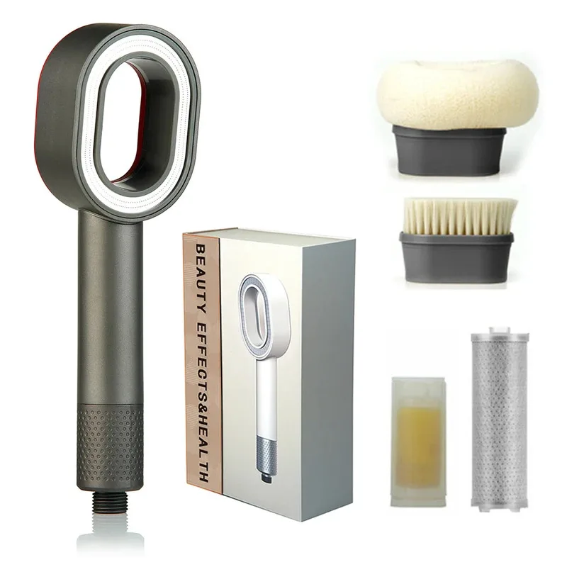 

Насадка для душа с фильтром, водосберегающий спрей высокого давления, ручная насадка для душа, фильтрация воды, аксессуары для ванной комнаты