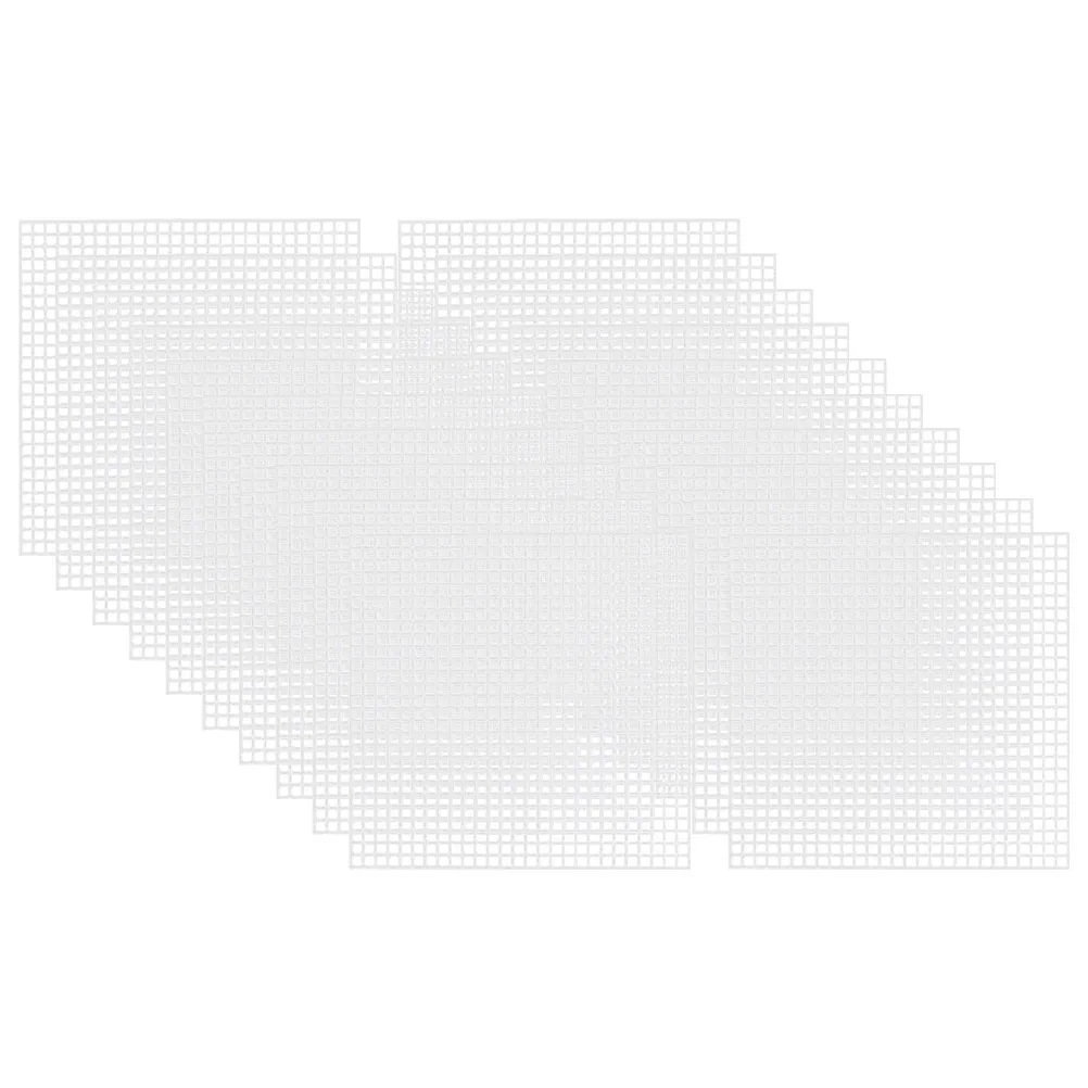 

20pcs Cross Grid Canvas Piece Sheets Sheets: Plastic Craft Mesh Sheet Canvas Grid Plastic For Template Making 4.21\