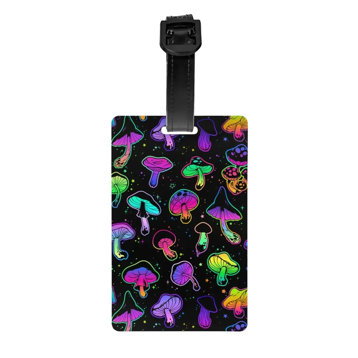 Custom Neon Color Mushroom Luggage Tag for Travel Suitcase Privacy Cover ID Label