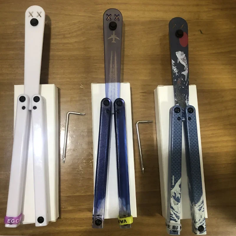 Clone Training Butterfly Knife POM Plastic Material Balisong Flipper Trainer CNC Cutting No Edge Safe Outdoor Spinner