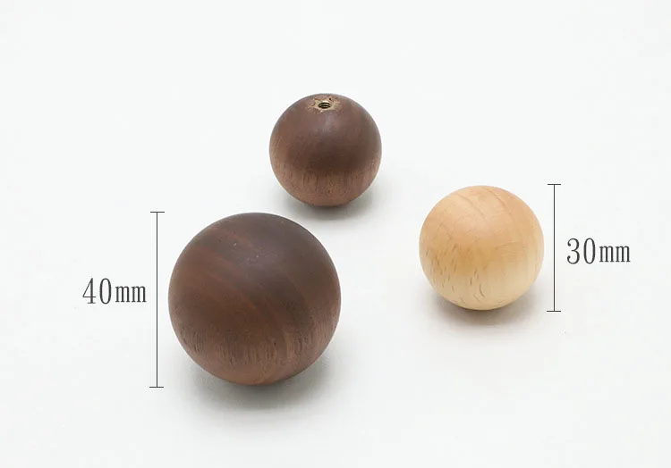 Natural Solid Wood Cabinet Handles Nordic Kitchen Drawer Pulls Walnut Durable Round Wooden Knobs Furniture Handle