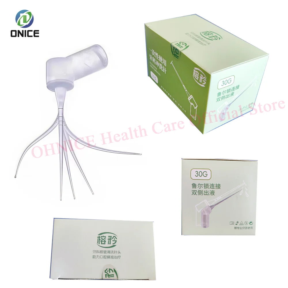 

30-Piece Dental Disposable Endodontic Irrigation Needle Tips 30G 2-Side Vent for Root Canal Syringes Dental consumables