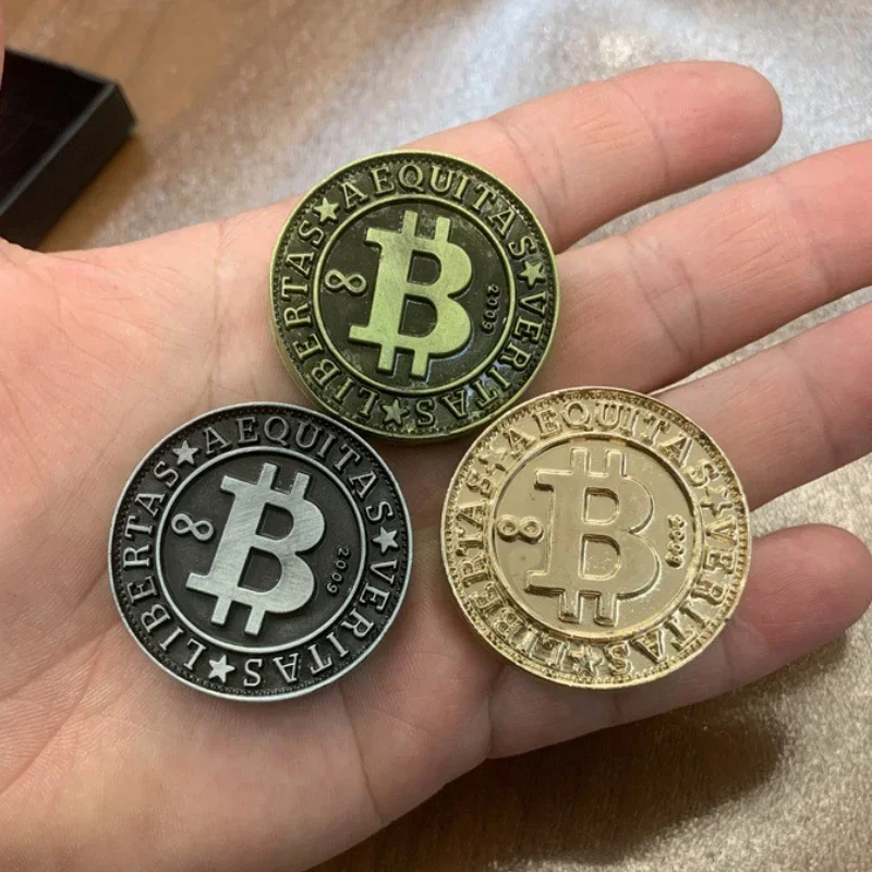 Moneda de empuje magnética, placa de empuje de Bitcoin háptico EDC, juguete para aliviar el estrés, Mini juguete sensorial de aleación de Metal antiestrés para adultos