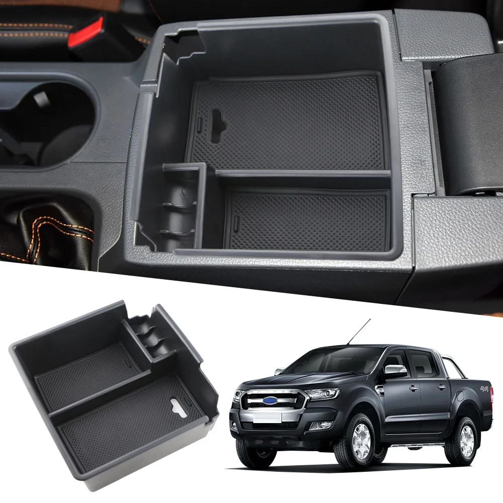 Para Ford Ranger 2012-2022 consola central reposabrazos caja de almacenamiento bandeja estuche protector contenedor organizador Accesorios