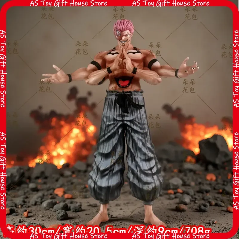Ryomen Sukuna GK Figur Jujutsu Kaisen Anime PVC Sammlermodell 30cm Desktop-Dekoration Statue Geschenk für Anime-Fans