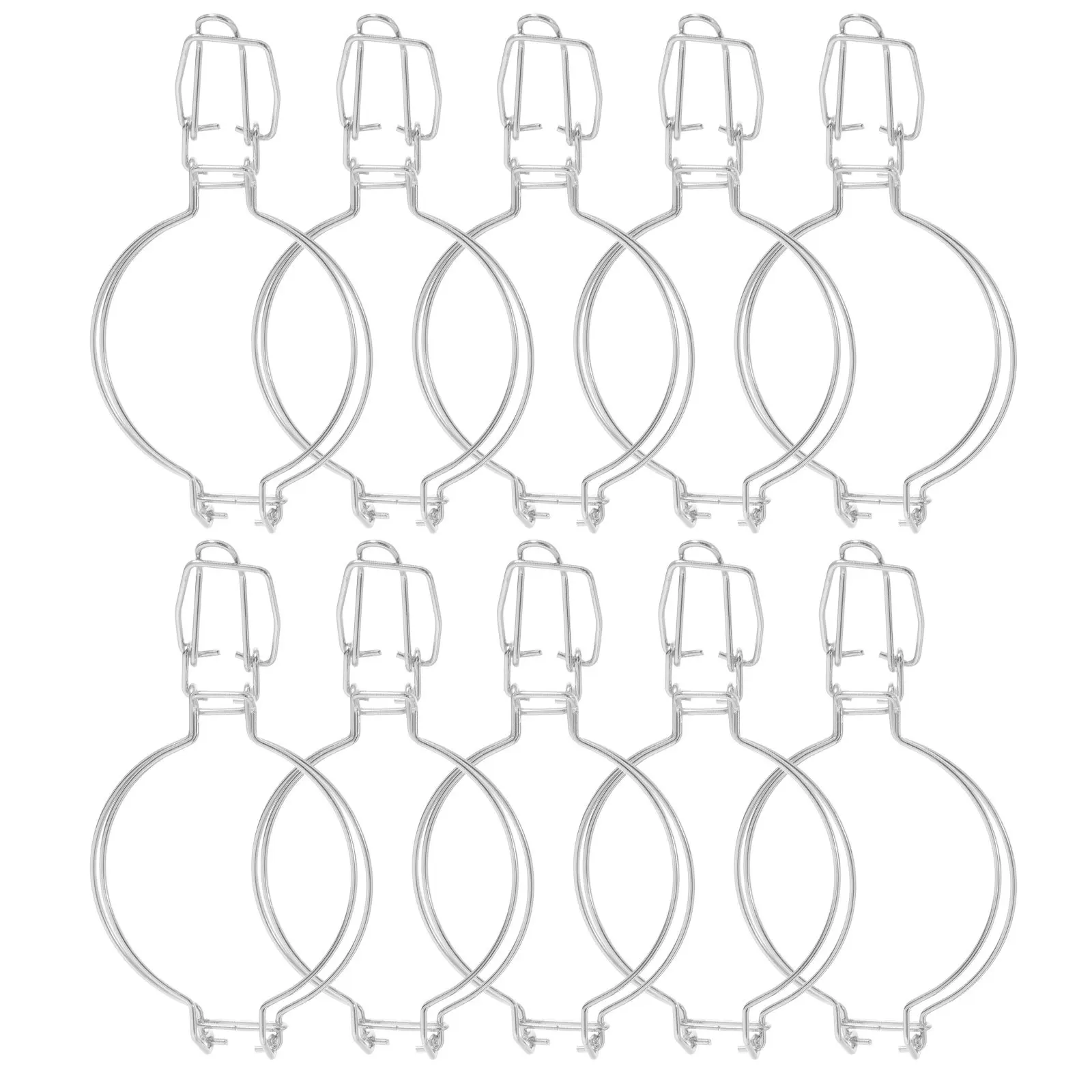 10Pcs Stainless Steel Jar Wire Clamp Sealing Performance Buckle Compact Lightweight Kitchen Storage Glass Container Fastening