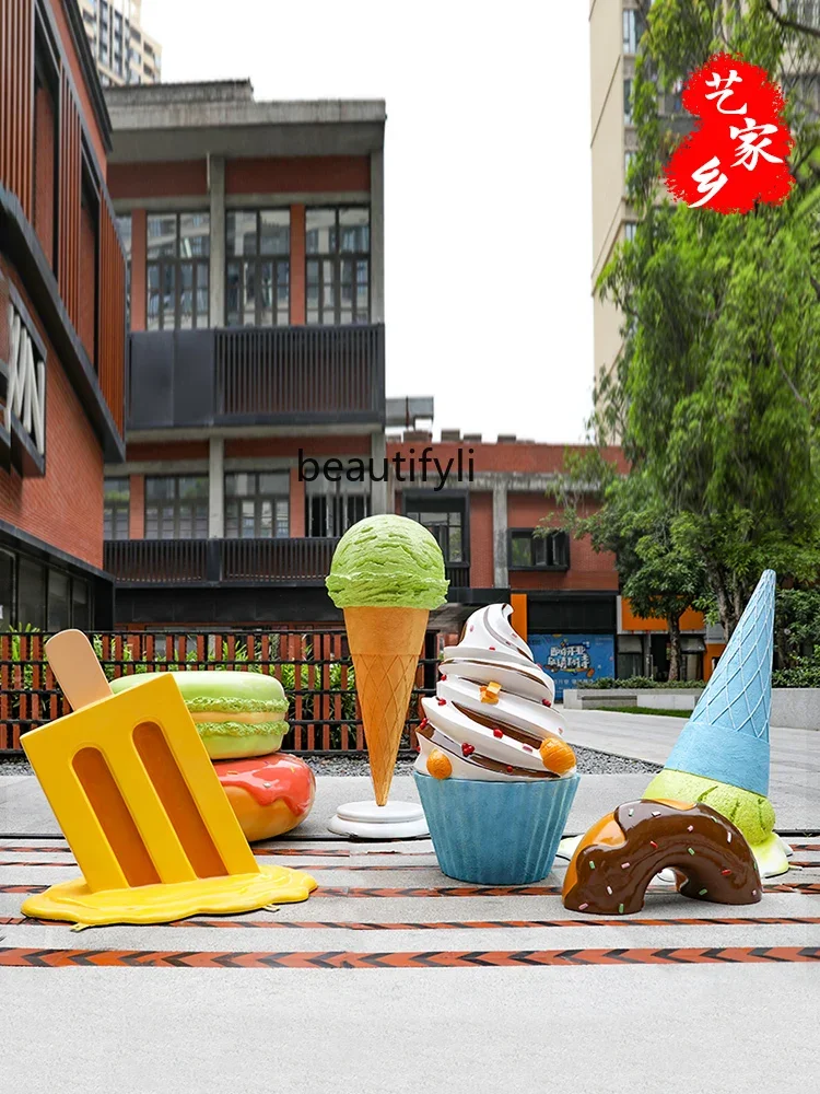 Ice Cream Model Simulation Sculpture Decoration Dessert Shop Mall Donut Floor Big Decorations home decoration accessories