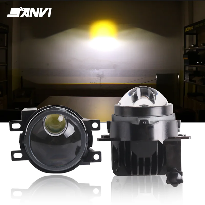 SANVI 5500K 4300K 3000K F09PRO Bi Led Fog Lights with Honda Bracket for Car Ford Subaru Renault Peugeot LED Fog Driving Lamp