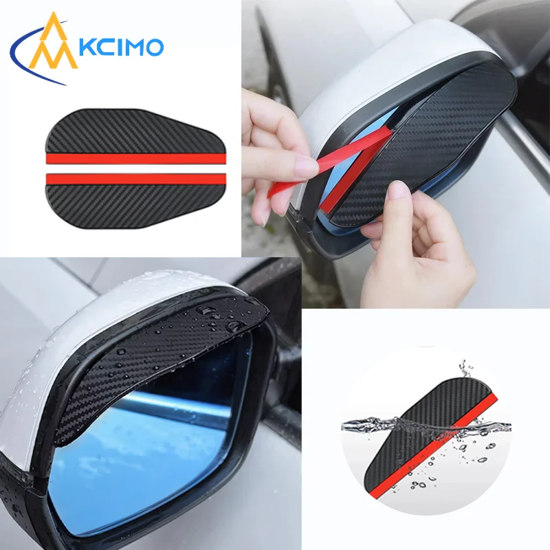 

Защитный козырек от дождя для автомобильных зеркал заднего вида с текстурой под карбон, водонепроницаемый солнцезащитный козырек из ПВХ, универсальный дождевик для четкого обзора зеркал заднего вида