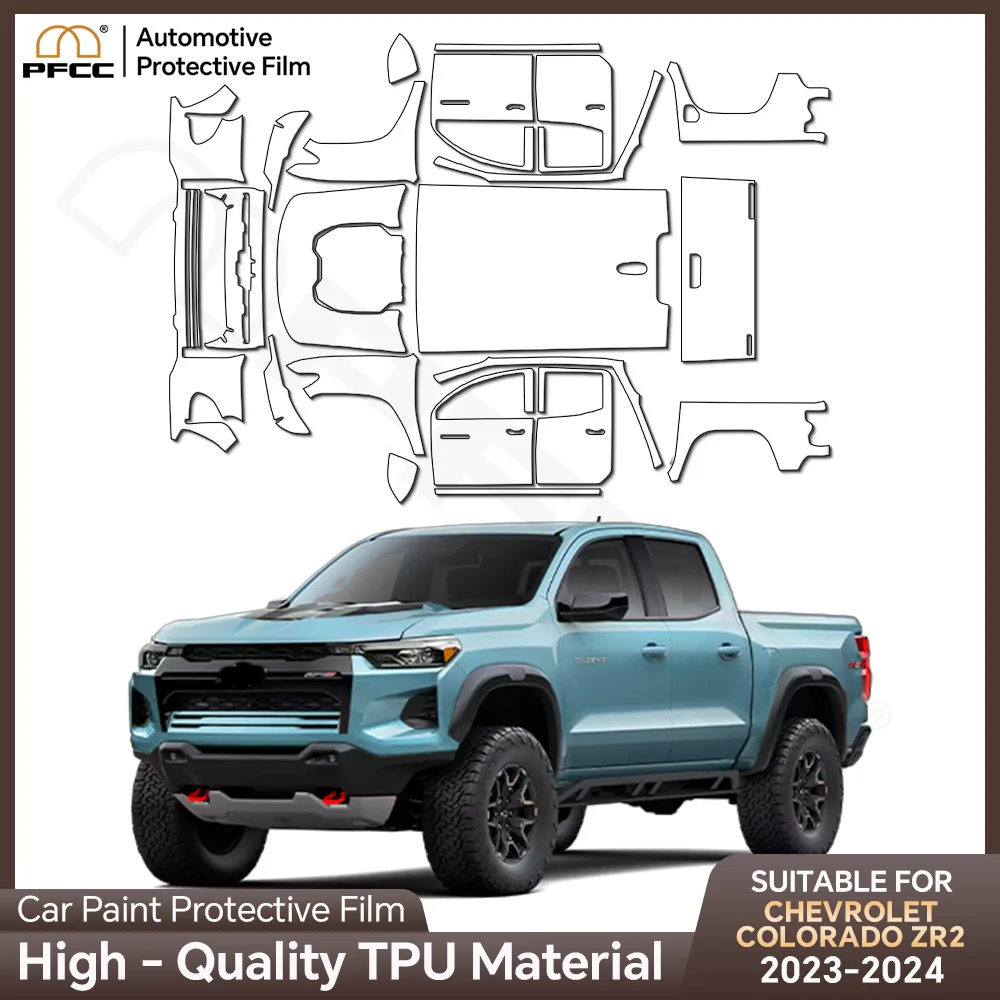 

Pre Cut Clear Bra Transparent PPF TPU Paint Protection Film for Chevrolet Colorado ZR2 2023-2024 Headlight Rearview Film 8.5mil