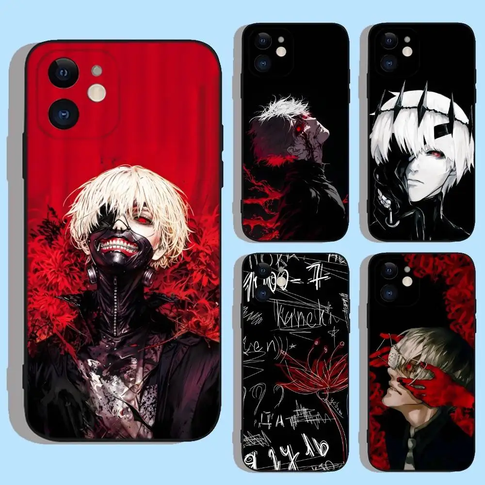 

Tokyo Ghoul Kaneki Ken Anime Phone Case For iPhone 17,16,15,14,13,12,11,XS,XR,X,8,7,Pro,Max,Plus,Mini,Air,e Silicone Black Cover