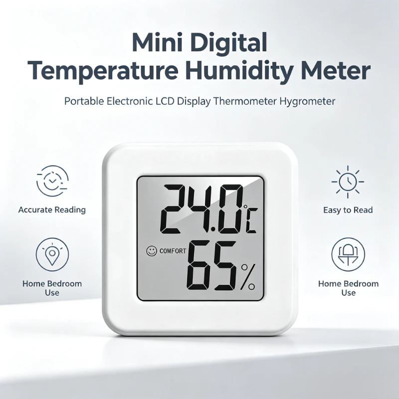 Mini Digital Temperature Humidity Meter Portable Electronic LCD Thermometer Hygrometer Temperature Humidity Monitor
