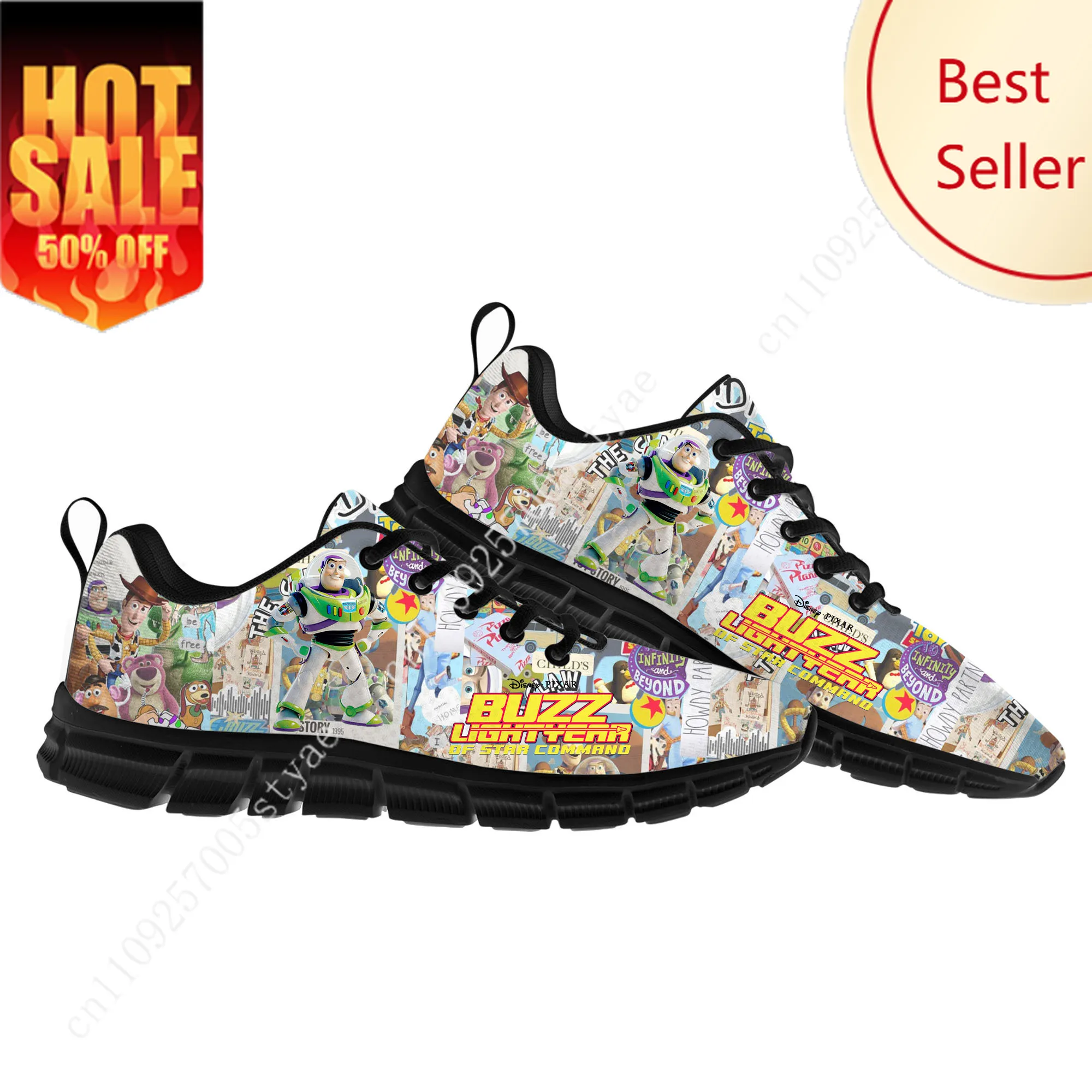 

Buzz Lightyear Sports Shoes Disney Cartoon Decorate Sneakers Design Your Logo Text Party Holiday Gifts Custom Shoe