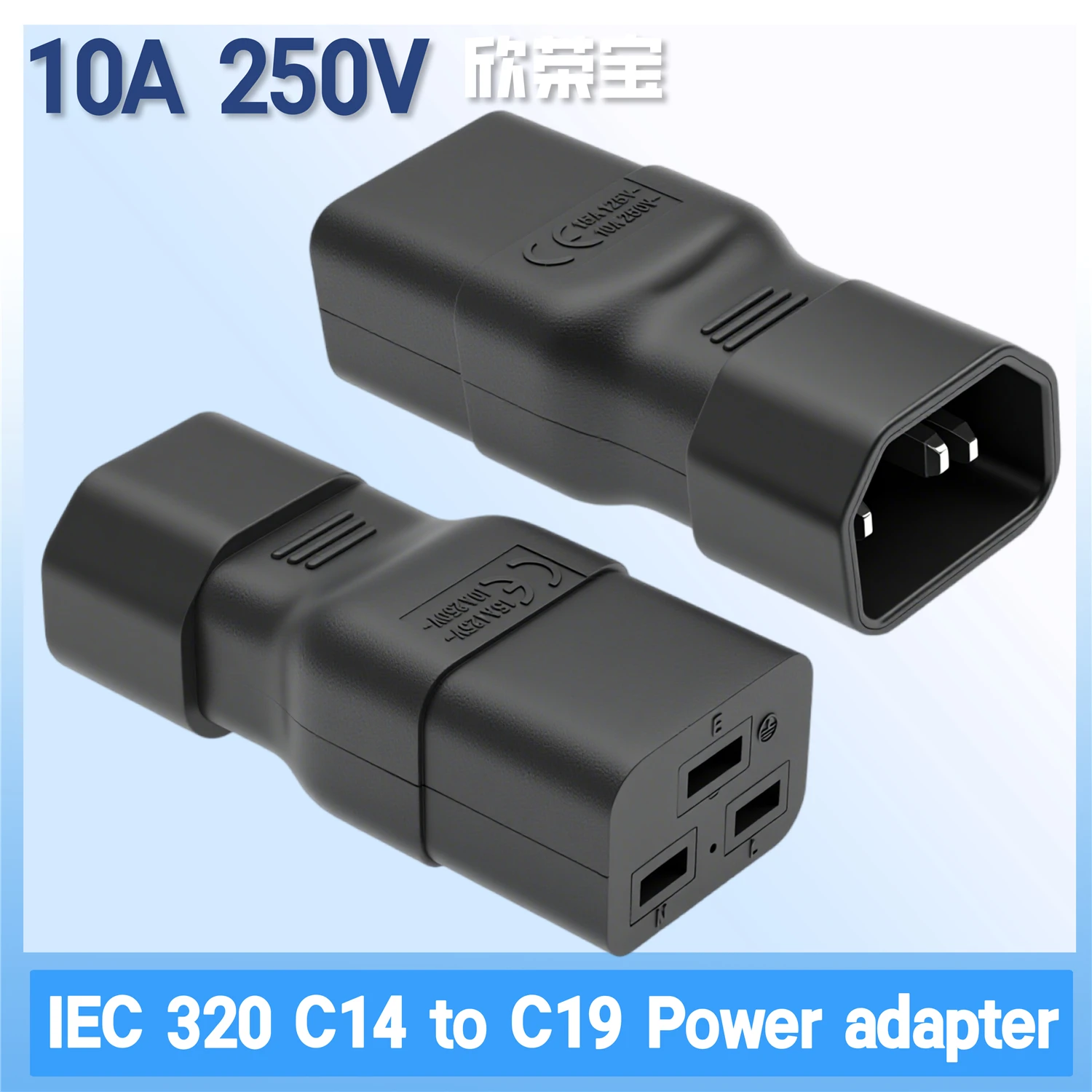 Высококачественный адаптер питания IEC 320 C14 «папа» на C19 «мама» для шнура, разъем переменного тока 10A-16A, преобразователь розетки C14 на C19