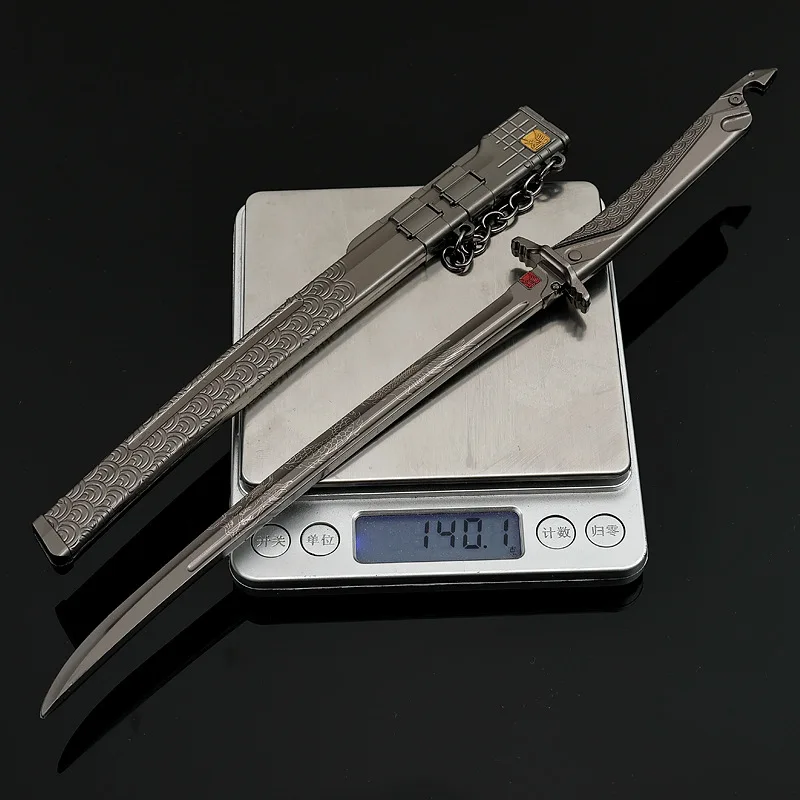 Espada Ming de arena de 30cm/11,81 pulgadas, cuchillo Xiuchun con funda, juego periférico, armas de artes marciales, modelo ornamental, juguete para regalo para niño