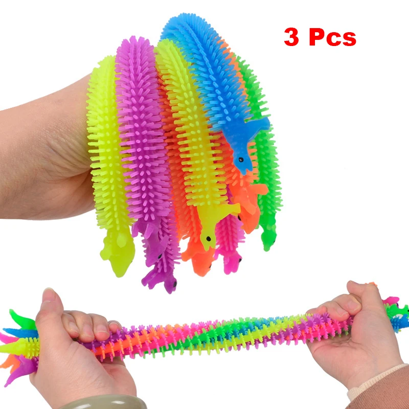 3PC HOT SALE Novelty Funny Colorful Dinosaurs Lala Le Bracelet Stress Relief Sensory Toys Decompression Noodle Stretch Rope Toys