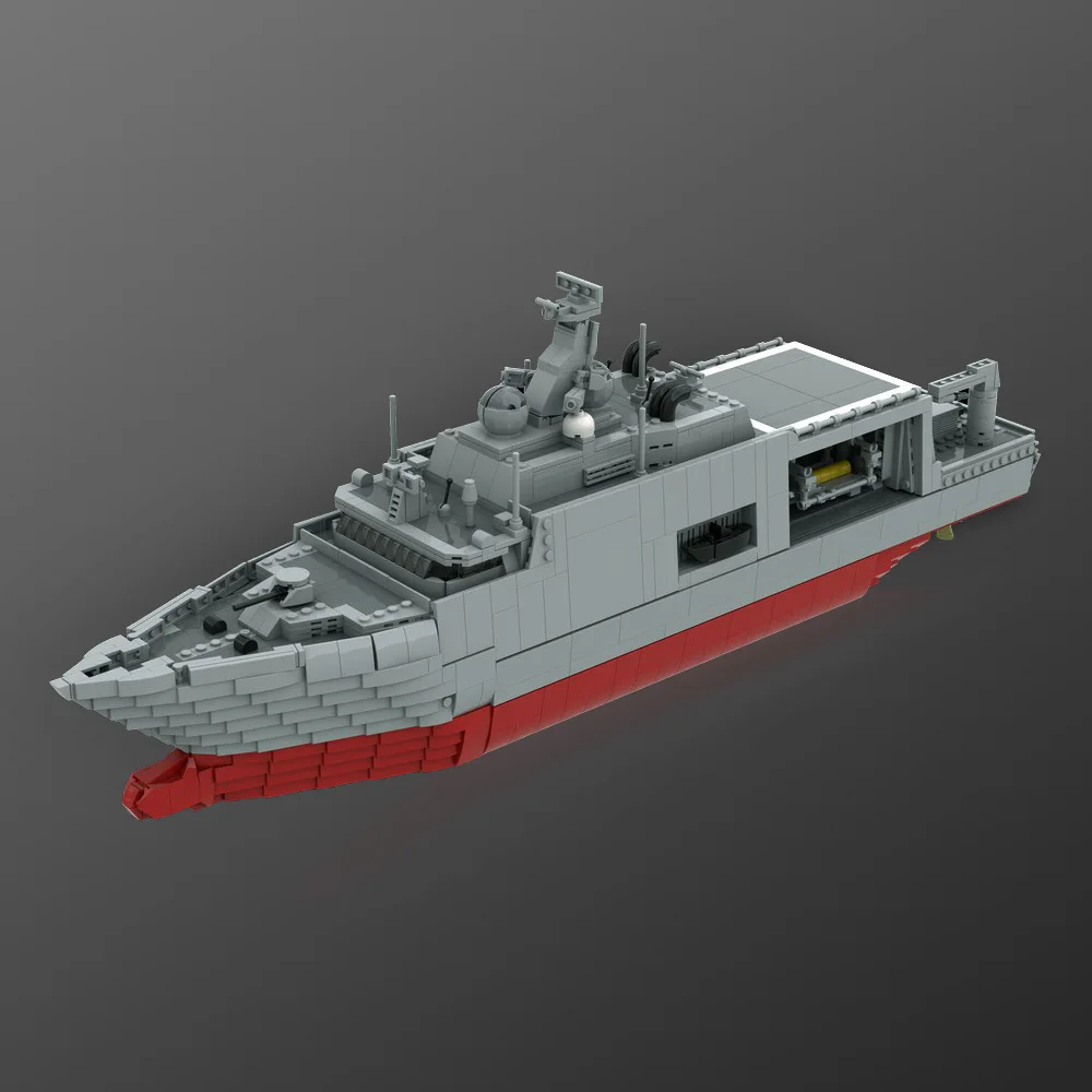 

Gobricks MOC Dutch Navy City Class Mine Countermeasures Vessel Building Blocks Model Navy Warships Bricks Assembled Toys Gifts