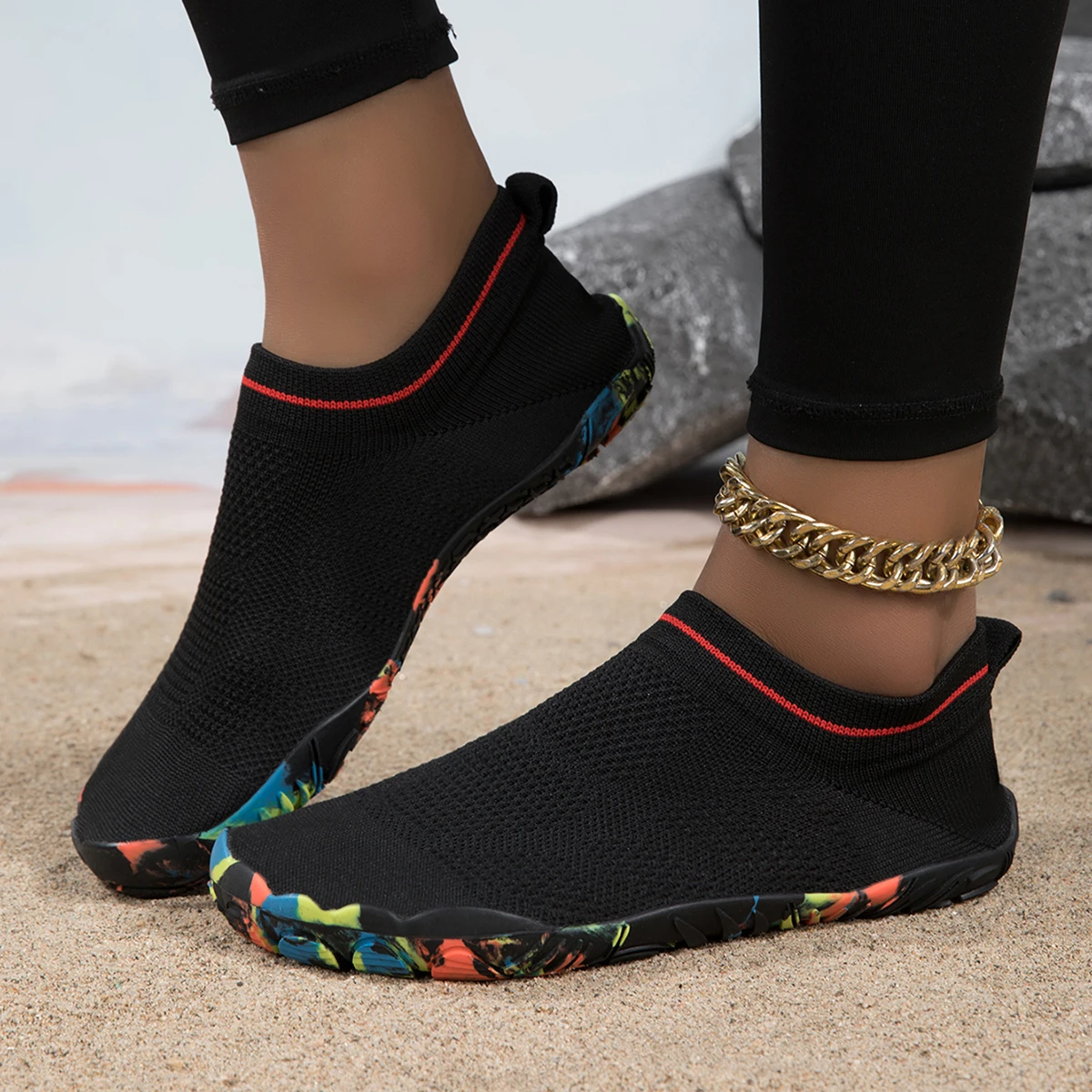 Men Anti-Slip Quick Dry Aqua Wading Shoes Tracing Water Shoes Outdoor Beach Walking Breathable Water Shoes Barefoot Shoes image 5