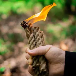 Tinder Rope Natural Tinder Fire Starter Survival Tinder-Quick Fire Tab Flint and Steel for Backpacking, Hiking, Camping, Hunting