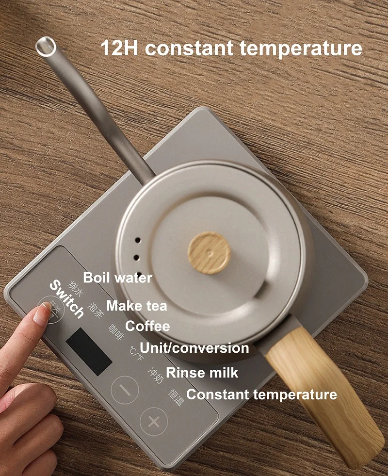 110 V/220 V Ręcznie parzony dzbanek do kawy Inteligentna kontrola temperatury Czajniczek Szybko gotuje wodę Czajnik elektryczny 800 ml