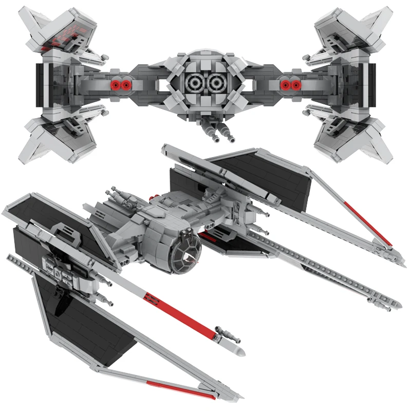 1350 Stuks Mocs Set Star Film Ruimteschip Model Bakstenen Tie Mkii Screamer Interceptor Starfighters Kits Buildng Blokken Vechter Speelgoed