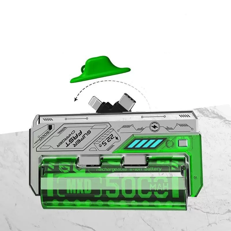 بنك طاقة الرياح EDC Mini Mecha المحمول في الهواء الطلق، أداة شحن الهاتف المحمول القابلة للفصل والتخييم والمشي لمسافات طويلة والسياحة في حالات الطوارئ
