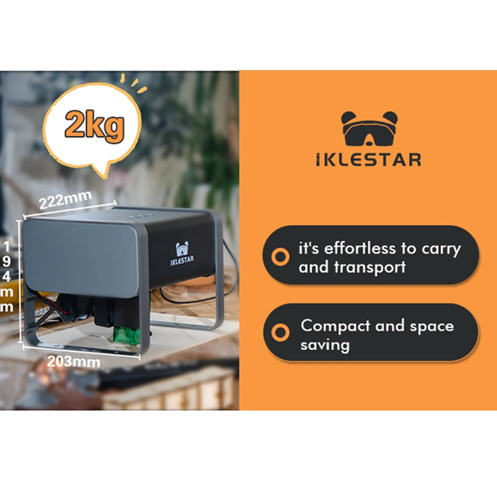 IKLESTAR 5500mW Laser Engraver CNC TX Laser Logo Mark Printer with App Software Control Mini Laser Engraving Cutter Machine