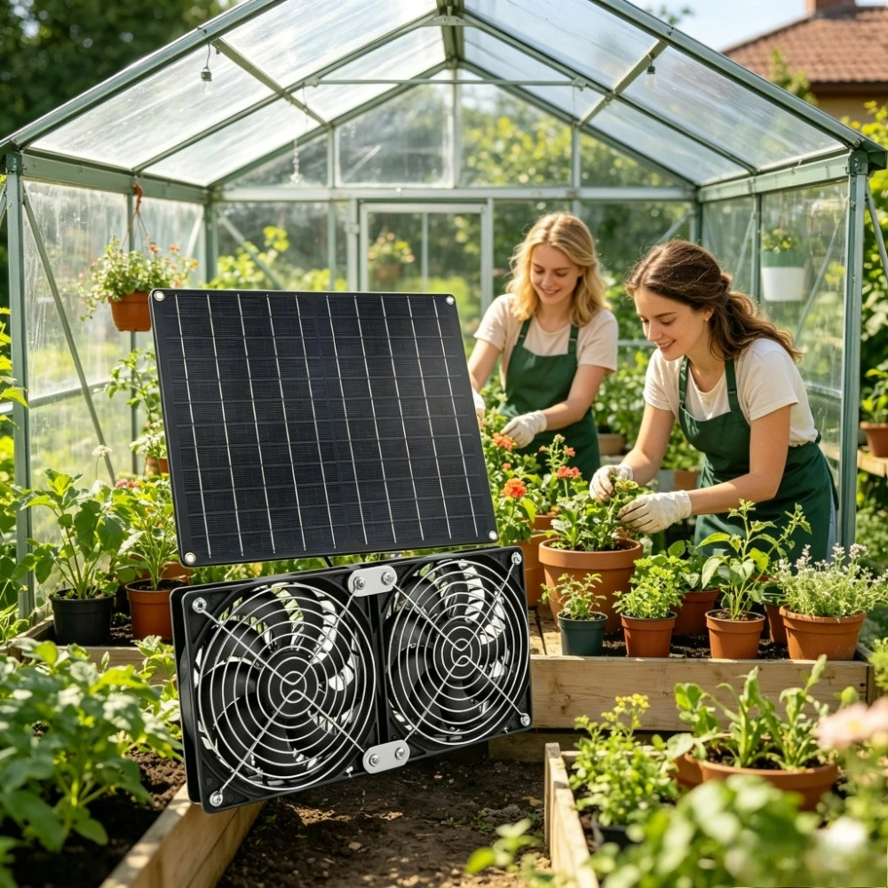 太陽光発電デュアルファン-15w-20w-ソーラーパネル付き-低騒音排気換気-犬小屋用-鶏小屋用-温室用-耐久性あり