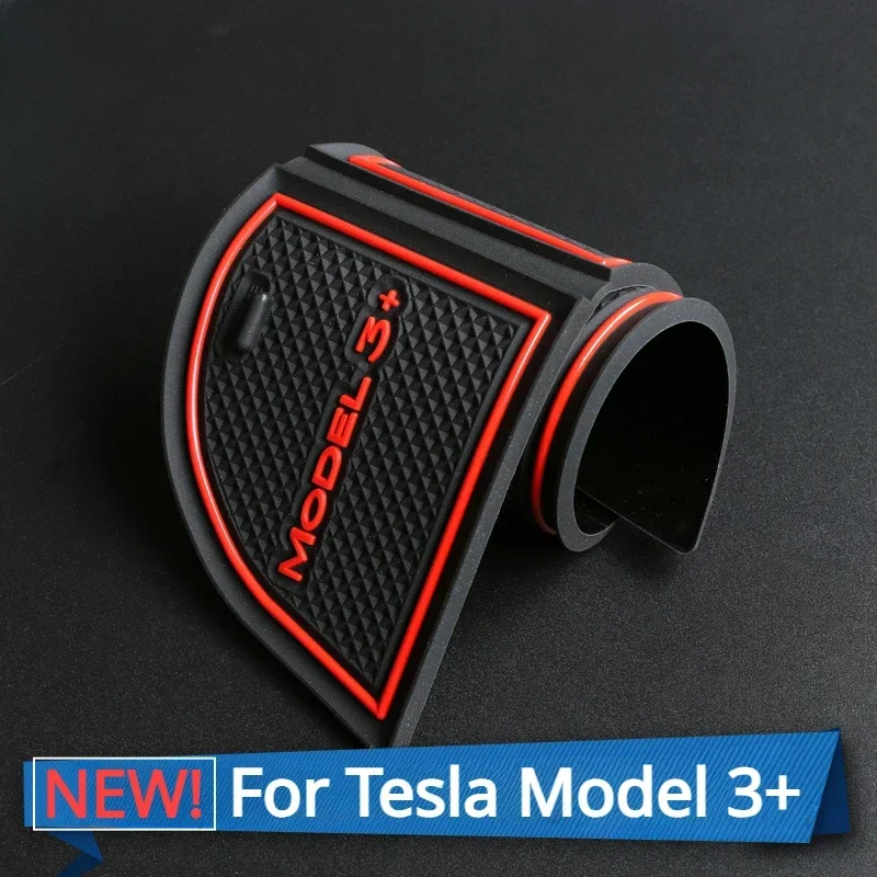 For Tesla Model 3+ Door Slot Pad Water Cup Groove Dust Proof Protective Pad Storage Mat New Model3 Car Interior Accessories 2024