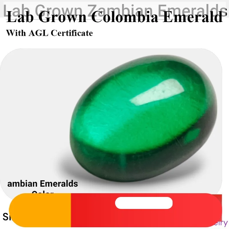 Lab Grown Zambian Emeralds Hydrothermal Hand Cutting Multiple Shapes Selectable Certificate with Cracks Inclusions Inside