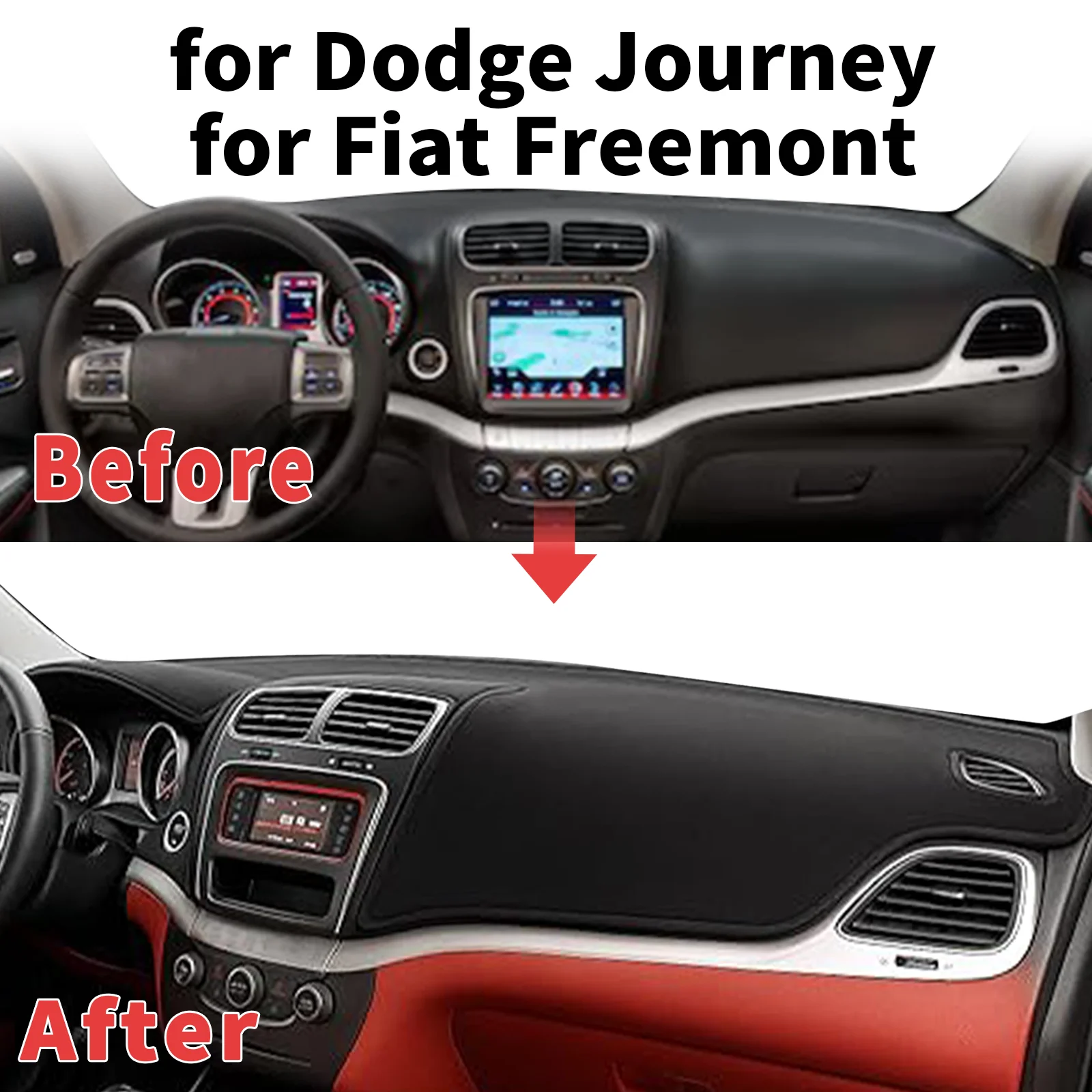 

for Dodge Journey 2009-2016 Fiat Freemont Dashboard Cover Sun Shade Protector Dashmat Anti-Glare UV Block Carpet Mat Dash Mat