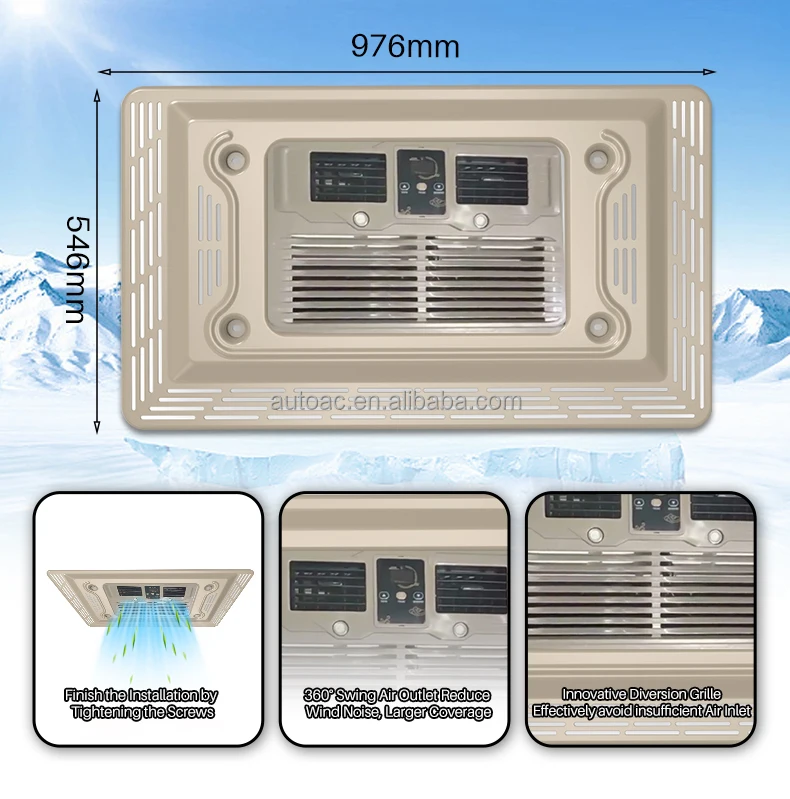 12v 24v Ultra-thin Camper Van Rooftop Air Conditioner Semi Truck Battery Powered Apu Air Conditioning Air Conditioner For Car